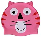 Simplicity Kids Boys Girls Cute cartoonish Swimming Cap, Pink Cat