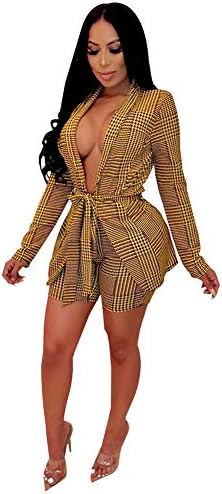 Womens Two Piece Outfits Suit Set Sexy Velvet Slim Fit Blazer Jacket and Shorts