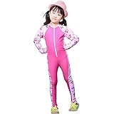 MAIBU Kids UPF 50+ Sunsuit Long Sleeve Swimwear One-piece Bodysuit Swimsuit Age 3-9years Pink M