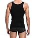 MISS MOLY Mens Slim Body Shaper Vests Shirt Abs Abdomen Slimming Shirt Tummy Waist Vest Lose Weight Undershirts Black M