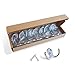 Ambipolar Heavy Duty Decorative Double Prong Robe Hook - Wall Mounted (Screws Included) Chrome, 8 pack