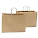 Road 16x6x12 inches Large Kraft Brown Paper Bags with Handles, Shopping, Grocery, Mechandise, Party Bags (50)