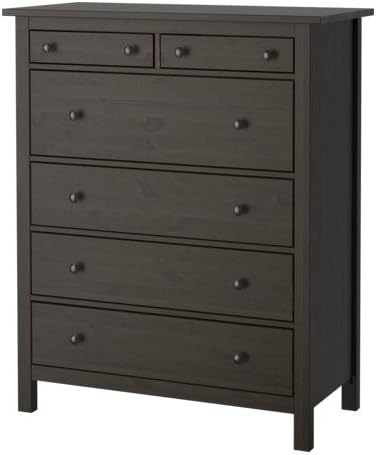 ikeaa IKEA HEMNES 6-Drawer Chest, Black-Brown ,