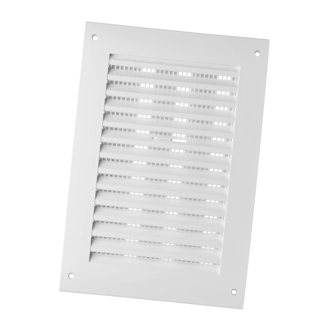 170x250mm / 6.7x10 inch Air Vent Cover - Adjustable Ventilation Grille with Flyscreen - ABS Plastic White
