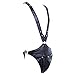 iiniim Sexy Men Lingerie Faux Leather Body Harness Underwear with Attached Pouch Black M