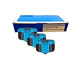 Inkjetcorner 3 Pack CYAN Remanufactured Ink Cartridge Shows Ink Level for HP No. 02 Photosmart C5140 C5150 C5180 C6150 C6180 C6240 C6250 C6280 C7150 C7180 C7250 C7280