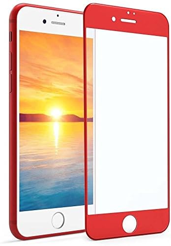 iPhone 7 Plus Screen Protector.Dahaoguo iPhone 7 Plus Glass Screen Protector Tempered Protector for Apple iPhone 7 Plus 3D Curved Edge Coated (Red)