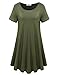 BELAROI Womens Comfy Swing Tunic Short Sleeve Solid T-shirt Dress (3X, Army Green)