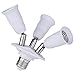 FadimiKoo 3 in 1 Light Sockets Adapter, Lamp Socket Splitter E26 & E27 to E26 & E27, For Standard LED Bulbs 360 Degrees Adjustable 180 Degree Bending