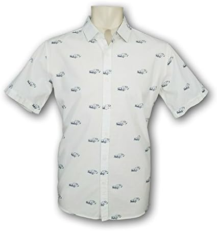 Verdo Quality Mens Slim Fit Button Down Signature Print Shirt (Medium)