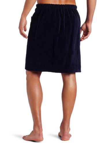 Majestic International Men's Basic Terry Velour Wrap Pajama Bottom, Navy, One Size