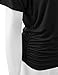 Made By Johnny MBJ WT1118 Womens V Neck Short Sleeve Wrap Front Drape Dolman Top XXXL Black