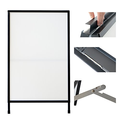 Outdoor AFrame Sidewalk Sign 24x36 Inch Sandwich Board, Black Coated