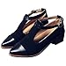 Susanny Women's Vintage Cute T-strap Low Heel Pointed Toe Oxfords Pump Shoes with Buckle