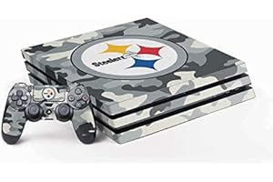 Skinit Decal Gaming Skin Compatible with PS4 Pro Console and Controller Bundle - Officially Licensed NFL Pittsburgh Steelers Camo Design
