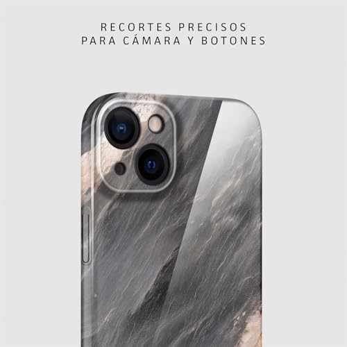 ONEFLOW Bliss iPhone 14 Case Marble Look Design Phone Case with Camera Protection, Glitter Marble Hard Case - Stone Grey