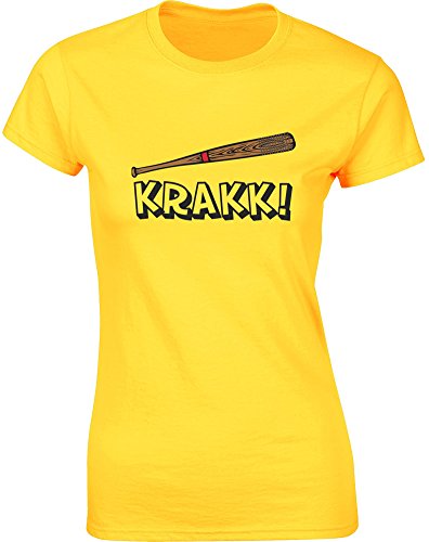 Krakk!, Ladies Printed T-Shirt - Daisy/Black/Transfer 2XL = 10-12