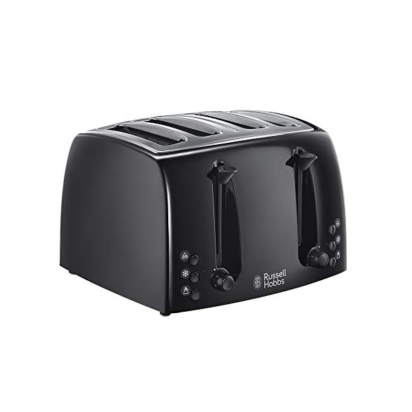 Russell Hobbs 21651 Textures 4-Slice Toaster 21651-Black, Plastic, Black