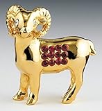 YEAR OF GOAT 24K Gold Swarovski Crystal Chinese Zodiac