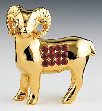 YEAR OF GOAT 24K Gold Swarovski Crystal Chinese Zodiac