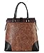 Diophy PU Leather Two Tone Birkin Style Tote Accented with Buckle Décor Womens Purse Handbag AB-013