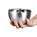 IMEEA 8-Piece Double-deck Brushed SUS304 Stainless Steel BPA Free Serving Bowls, 12oz