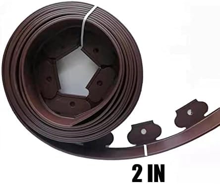 GARDEN EDGING，60FT LANDSCAPE EDGING WITH 60 SPIKES FOR LAWN 2 INCH TALL (60FT, BROWN)