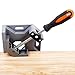 Wood Clamps Right Angle Clamps,Corner Clamp Single Handle 90°Aluminum Alloy Corner Clamp for Carpenter, Welding, Engineering, Photo Framing,Adjustable Swing Jaw(Width:3.7'',Opening:2.7''),Grey
