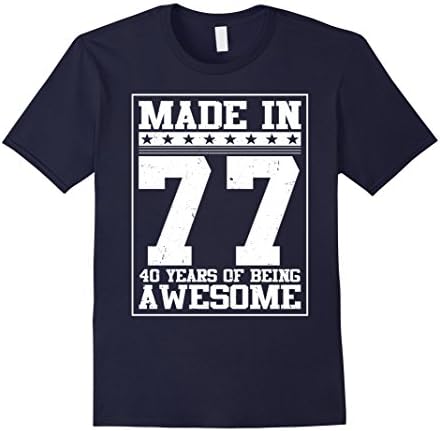 Mens Birthday Gift For 40 Years Old 1977 Tee Shirt Medium Navy
