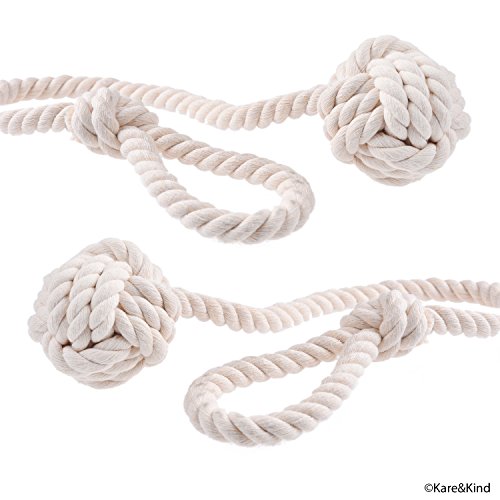 image for Kare & Kind Curtain Rope Tiebacks - Easy Knot Loop Connection - Holds 