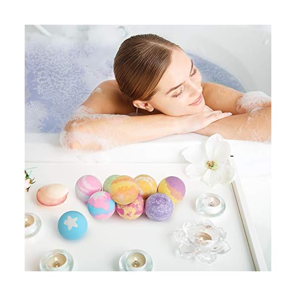 efloral 12pcs Bath Bombs Gift Set Retro Wooden Box | 4.2oz Natural Fizzy Spa moisturizes dry skin | Mixed Color Large…