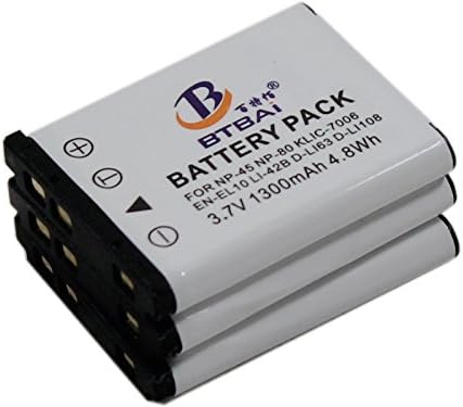 BTBAI 3x Camera Battery for LI-40B LI40B LI-42B LI42B Stylus 720SW 730 740 750 760 780 820 830 840 TG-310 TG-320 Tough 725SW X-785 X-790 X-795 X-800 X-905 X-915 X-920 X-935 X-960 X-970 u 1040 k1a