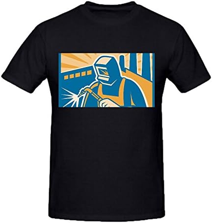 Welding Men T Shirts Graphic Round Neck Black Music