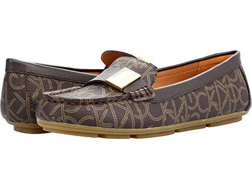 Calvin Klein Women's Lisa Loafer, Brown, 5