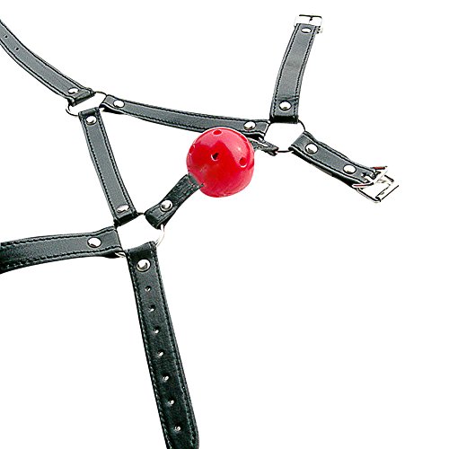 Demarkt PU Leather Head Harness Mouth Gag Hood Headgear Bondage Kits Restraints