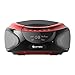 Ematic CD Boom Box with Bluetooth Audio and Speakerphone, Red
