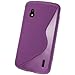 iGadgitz Dual Tone Purple Durable Crystal Gel Skin (TPU) Case Cover for LG Google Nexus 4 E960 Android Smartphone Cell Phone + Screen Protector