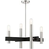 Livex Lighting, 49994-91, Helsinki, Chandelier, Brushed Nickel with Black Accents