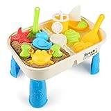 Lovelion Beach Toy Set with Activity Table with Storage Room and Cover Suitable for Toddler Over Fun Sand Toys Set for Girls and Boys Kids Outdoor Toys