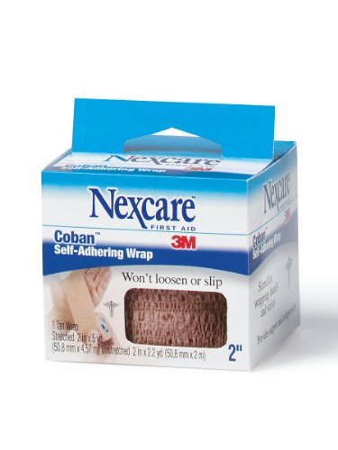 Nexcare Coban Self-Adherent Wrap, 2-Inch x 5-Yard Roll, 1-Count Boxes (Pack of 6)