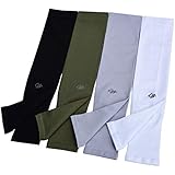 HOPESHINE UV Protection Cooling Arm SleevesÂ 4-Pairs Sun ProtectionÂ for Men & Women to Cover Arms for Cycling, Driving, Golf, Basketball and all Outdoor Sports (Army Green+Black+Grey+White)