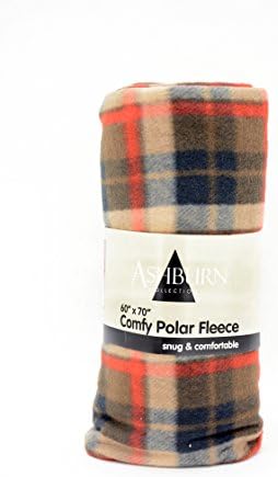 Comfy Polar Fleece Throw Blanket 60" X 70" - Bigger, Better, Softer - One Week Clearance Sale On Now! (Orange/Brown Plaid)