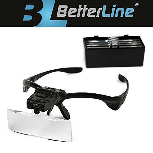 image for Better Line Professional Lighted Magnifier Visor - 5 Lenses Glass 1.0X