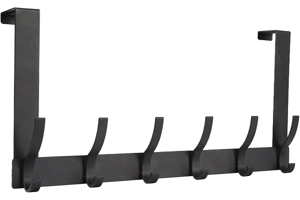 Optish Door Hanger Hook, Coat Hanger for Door Over The Door Hooks with 12 Coat Hooks for Hanging Clothes, Coats, Towels and H