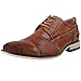 Kunsto Men's Leather Cap Toe Oxford Shoes
