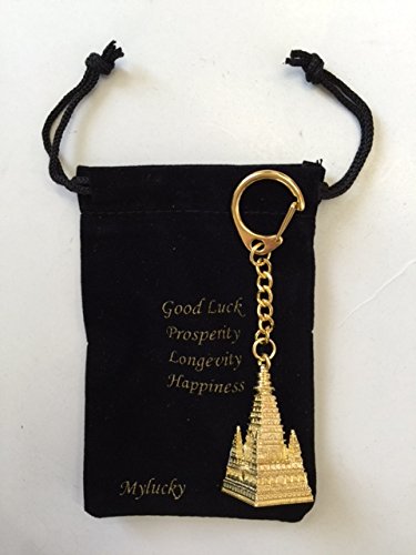 Feng Shui Mahabodhi Stupa Keychain Amulet USA Seller