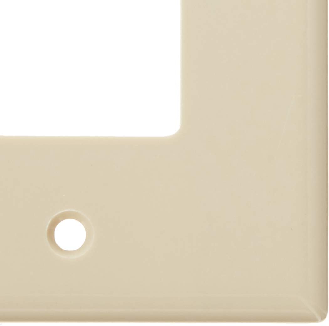 Leviton 80608-W 2-Gang 1-Blank 1-Decora/GFCI Device Combination Wallplate, Midway Size, Thermoset, White - Blank Wall Plates - 