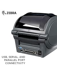 Zebra GX430t Monocromo Desktop Direct Thermal Thermal Transfer Label Printer with Reflective and Transmissive Media Sensor, 4 in s Print Speed, 300 dpi Print Resolution, 4.09" Print Width, 100 240V AC