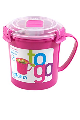 Sistema 656ml (22.1 oz) Soup Mug To Go, Pink, 1-Pack - //coolthings.us