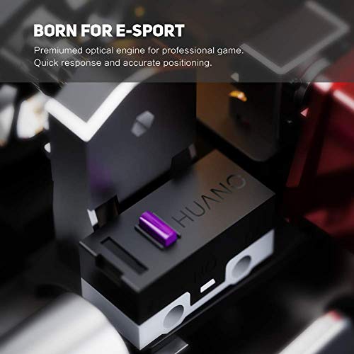 INPHIC RGB Gaming Mouse 7200 dpi PC USB con Cable Ratones MMO Computer Pro Gamer Mouse con 12 Botones programables, 10 Modos RGB, Pesas Ajustables, dpi de 6 palancas y LED Visible, Negro